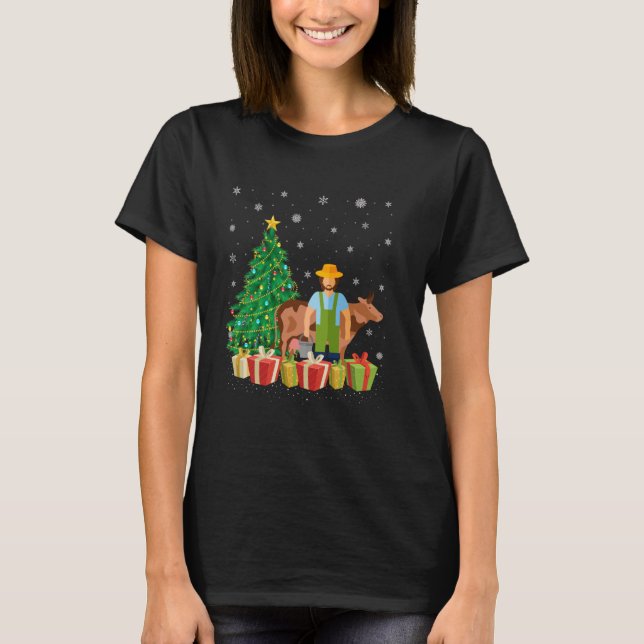 Zookeeper Xmas Tree Lighting Santa Hat Zookeeper C T-Shirt (Front)