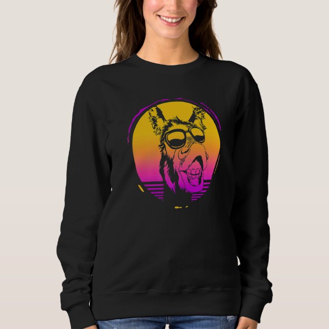 Zookeeper Zoologist Zoology Retro Donkey Sweatshirt (Front)
