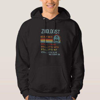 Zoologist Hourly Rate Retro Job Title Hoodie