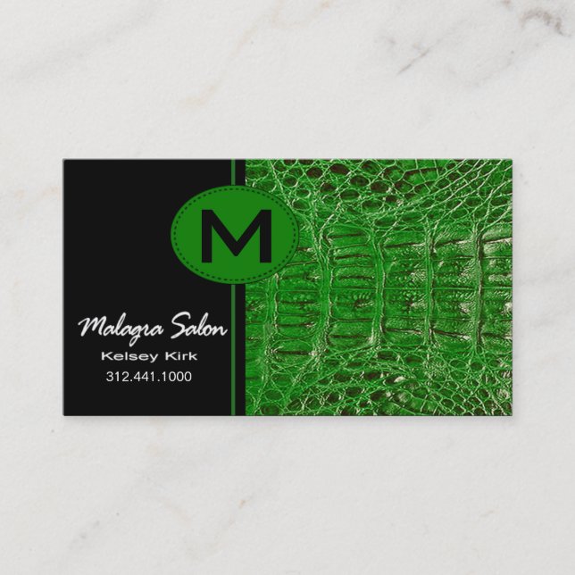 Zoology Alligator Business Card template (Front)
