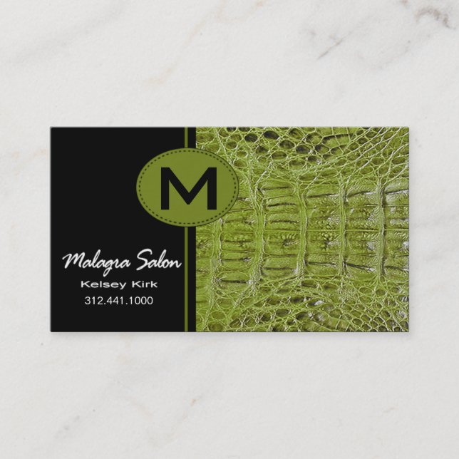Zoology Alligator Business Card template (Front)
