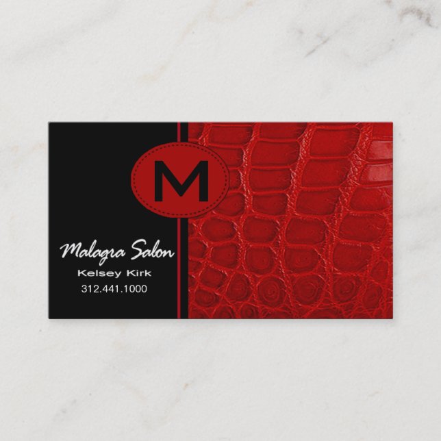 Zoology Crocodile Business Card template (Front)