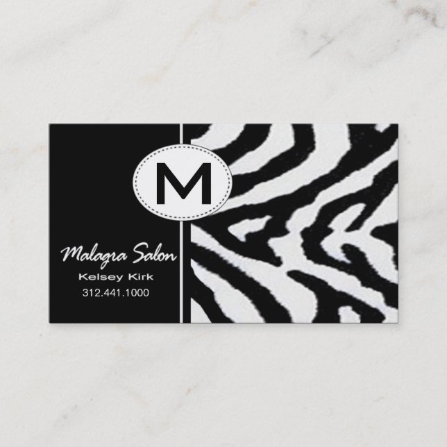 Zoology Zebra Business Card template (Front)