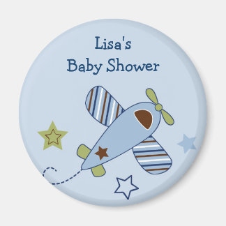 Zoom Along Aeroplane Baby Shower Favour Magnets