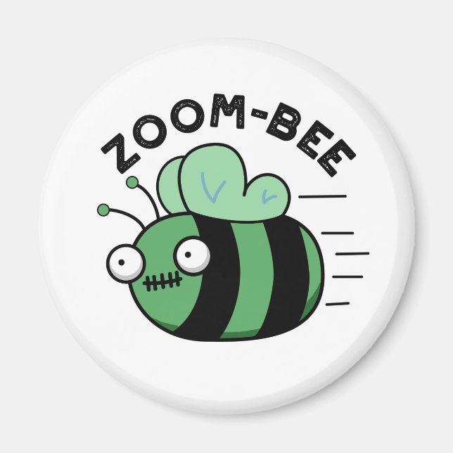 Zoom-bee Funny Halloween Zombie Bee Pun Magnet (Front)