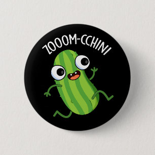 Zoom-cchini Funny Zucchini Pun Dark BG 6 Cm Round Badge