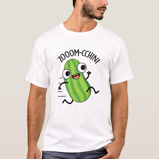 Zoom-cchini Funny Zucchini Pun  T-Shirt (Front)