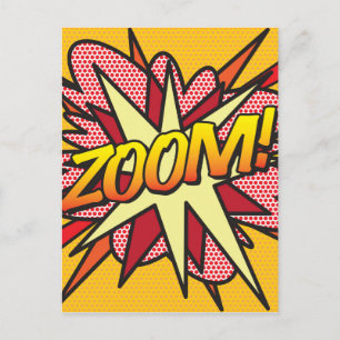 ZOOM Fun Retro Comic Book Pop Art Postcard