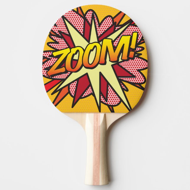 ZOOM Funny Comic Book Smack Talk Cool Modern Ping Pong Paddle (Front)