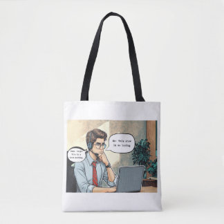 'Zoom Gloom' White Tote Bag