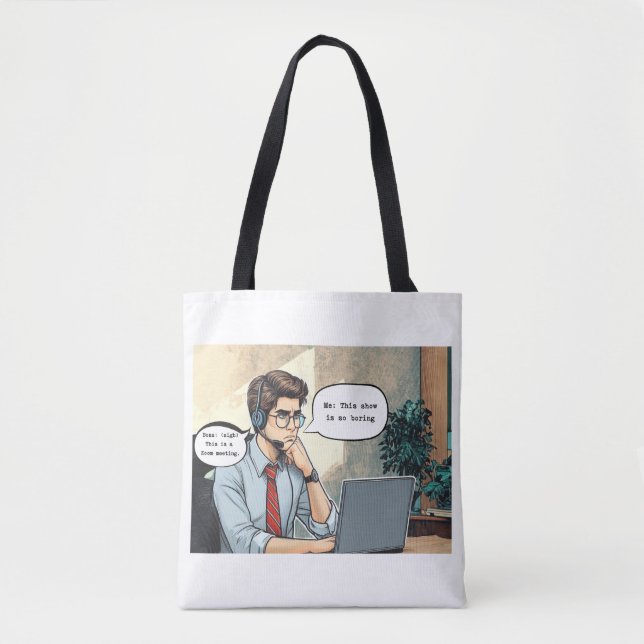 'Zoom Gloom' White Tote Bag (Front)