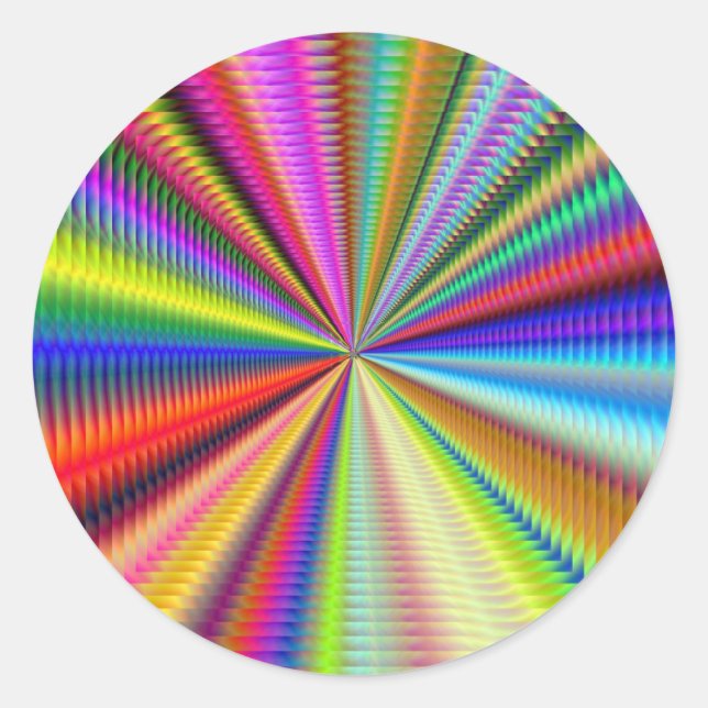 zoom into this fractal classic round sticker (Front)