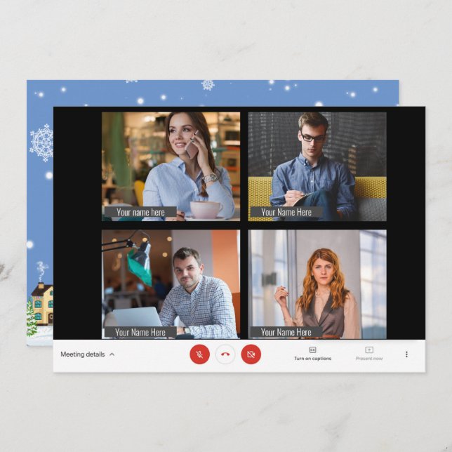 Zoom Meeting Christmas Photo Funny Holiday CARD (Front/Back)