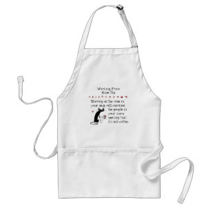 Zoom Meeting Wine Tip Funny Quote with Cat Standard Apron