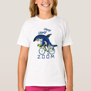 Zoom Shark Speeding On A Bicycle T-Shirt