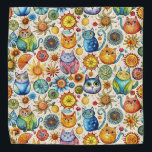 Zoom Zoom Pets Bandana<br><div class="desc">Give your pet a touch of feline style with the Peludite Zoom bandanas! Our bandana, with its fun design of cats, suns and oranges, is the perfect accessory for any adventure. Made of soft, comfortable fabric, it fits easily any neck and gives a unique touch to your hairy friend.</div>