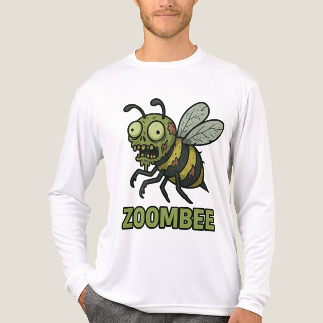  Zoombee – Funny Zombie Bee Cartoon Design Tri-Blend Shirt (Front)
