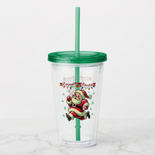 Zoomie Santa Christmas Acrylic Tumbler