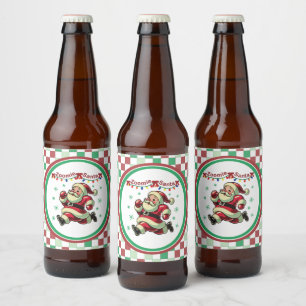 Zoomie Santa Christmas Beer Bottle Label