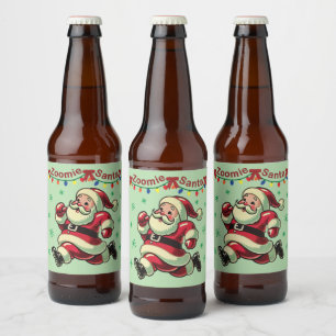 Zoomie Santa Christmas Beer Bottle Label