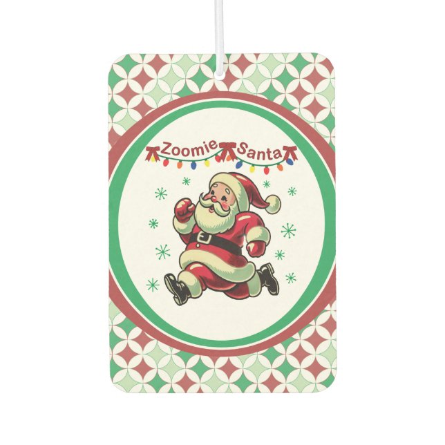 Zoomie Santa Christmas Car Air Freshener (Front)