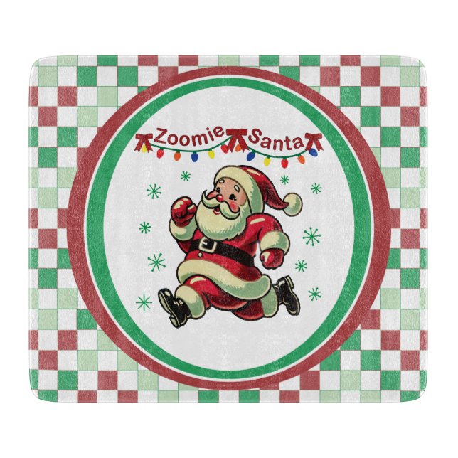 Zoomie Santa Christmas Cutting Board (Front)