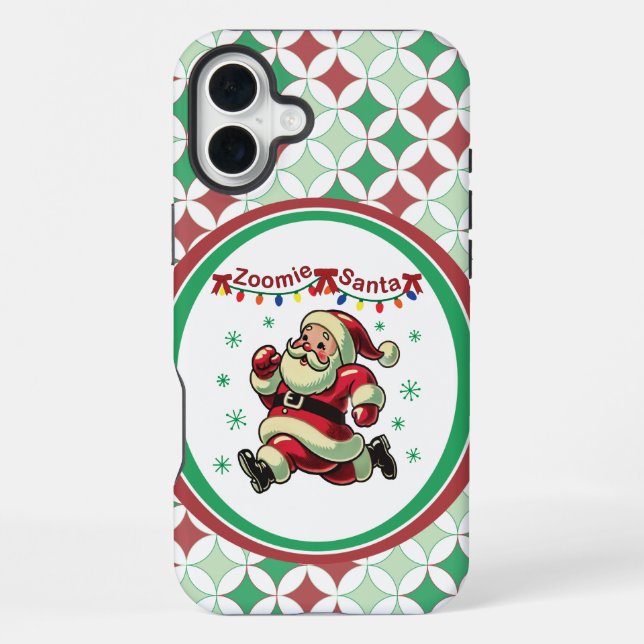 Zoomie Santa Christmas iPhone Case (Back)