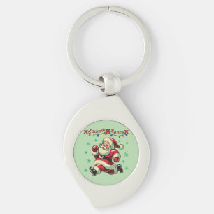 Zoomie Santa Christmas Key Ring