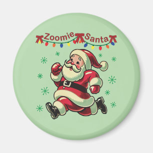 Zoomie Santa Christmas Magnet