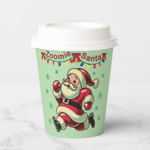 Zoomie Santa Christmas Paper Cups