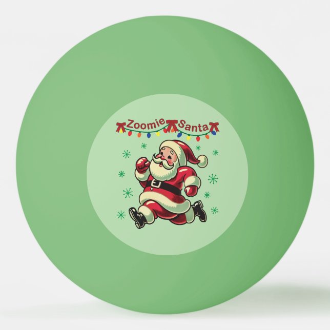 Zoomie Santa Christmas Ping Pong Ball (Front)