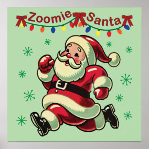 Zoomie Santa Christmas Poster