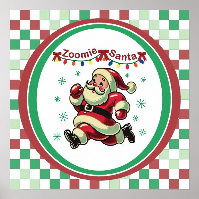 Zoomie Santa Christmas Poster (Front)