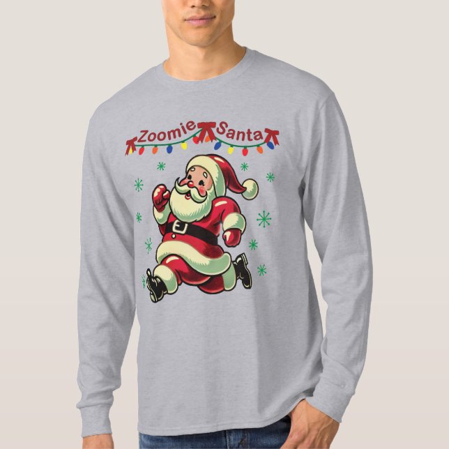 Zoomie Santa Christmas T-Shirt (Front)
