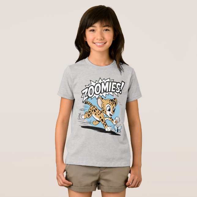 Zoomies – Cheetah Chasing a Butterfly Tri-Blend Shirt (Front Full)