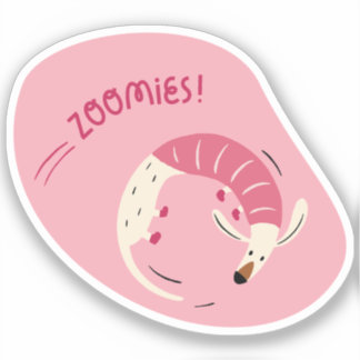 zoomies cute illustrated long dog cherry pink