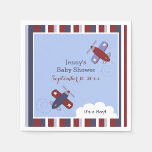 Zooming Along Aeroplane Customised Napkins