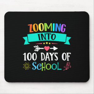 Zooming Into 100 Days Of School Teacher Kids Gift  Mouse Pad