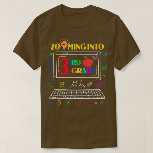 Zooming Into 3rd Grade Back to School Virtual Onli T-Shirt (Design Front)