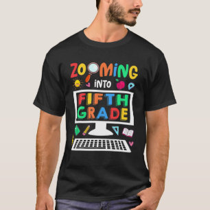 Zooming Into Fifth Grade Hello Virtual School T-Shirt