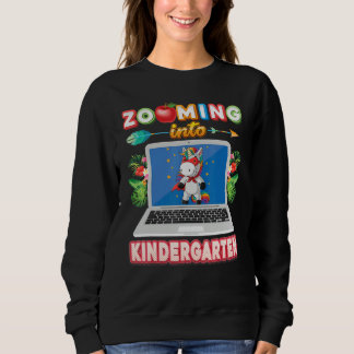 Zooming Into Kindergarten Grade Virtual Unicorn Ki Sweatshirt