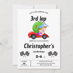 Zooming Racer Birthday Invitation