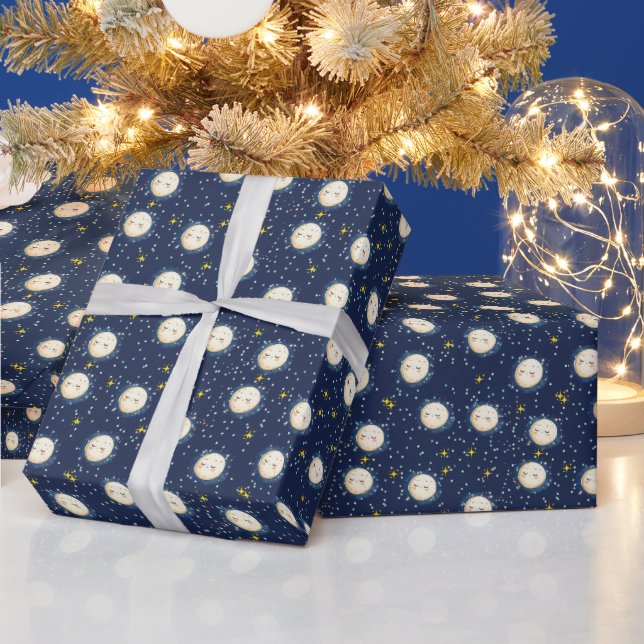 Zooming to the Moon Wrapping Paper (Holidays)