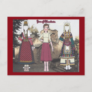 Zora of Macedonia Paper Doll Postcard