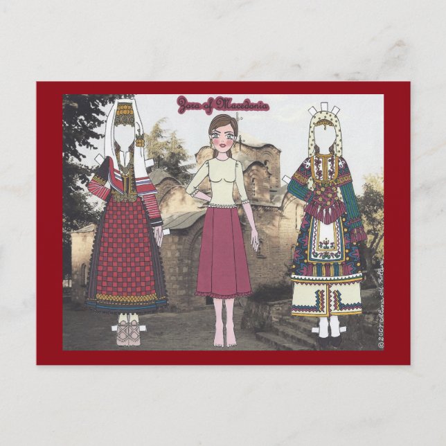 Zora of Macedonia Paper Doll Postcard (Front)
