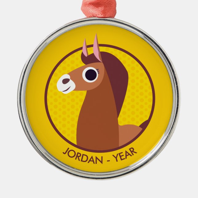 Zora the Horse Metal Tree Decoration (Front)