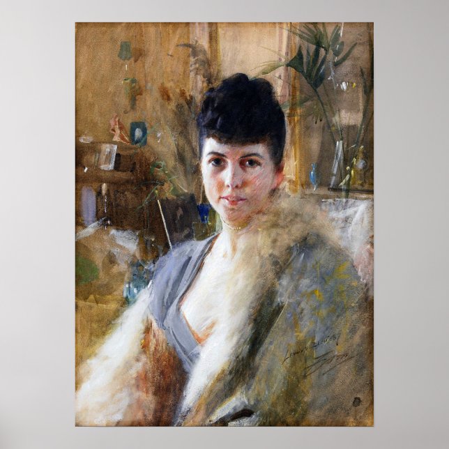 Zorn - Lady With Fur Cape 1887 Poster (Front)