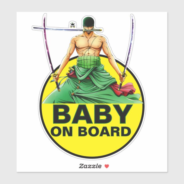 Zoro baby on board sticker (Sheet)