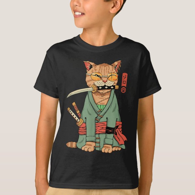 Zoro Cat Warrior  T-Shirt (Front)