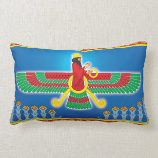 Zoroastrian Persian Faravahar Lumbar Cushion